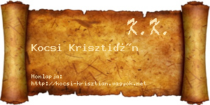 Kocsi Krisztián névjegykártya